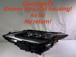 Damage 2020-2022 Lexus RX350 RX450H Triple Beam Led Headlight Driver Side Oem.. Fixed Price $335.99.