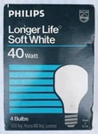 Philips 40W Soft White Longer Life Light Bulbs 4PACK New. Fixed Price $50.00.