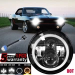 Fit Chevy Camaro 1967 1968 1969 7" Round Led Projector Headlight Hi/lo Halo Drl. Fixed Price $24.66.