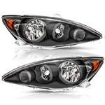 Pair Headlights Assembly For 2005-2006 Toyota Camry Xle Sedan Black Amber. Fixed Price $74.99.