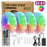 65.6FT Rgb Led Strip Lights Waterproof Flexible With 44 Keys Remote 12V Us Power. Fixed Price $27.54.
