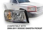 For Chrome Trim Head Lamp 2008-2011 Dodge Dakota Pickup Passenger Side CH2519128. Fixed Price $103.47.