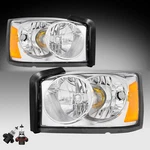 For 2005-2007 Dodge Dakota Headlights Left & Right Side Headlamps Assembly 05-07. Fixed Price $103.99.