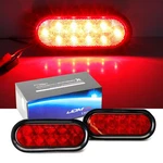 6-1/2" Red Lens 10-LED Surface Mount Oval Shape Stop-turn Tail Lights For Trucks. Fixed Price $25.09.