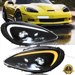 Full Led Headlights For Chevrolet Corvette C6 2005-2013 Lamp Assembly Lh+rh. Fixed Price $749.00.