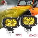 2PCS Yellow 4" Led Worklight Bar Spot Pods Fog Lamp Fit Jeep Wrangler Ditch. Fixed Price $29.01.