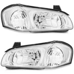 Pair Headlights Assembly For 2000-2001 Nissan Maxima Chrome Headlamps, W/o Bulbs. Fixed Price $66.49.