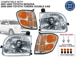 Headlamp Corner Signal Light For 00-04 Tundra Double Cab 01-04 Sequoia Combo Set. Fixed Price $184.63.