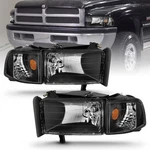 Anzo 111067 Crystal Headlights Black W/corner 2PC For Ram 94-02. Fixed Price $201.14.