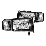 For Dodge Ram 2500 94-02 Headlights Driver & Passenger Side Black Euro. Fixed Price $206.55.