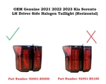 Oem 21-23 Kia Sorento Halogen (horizontal) Lh Left Driver Tail Light 92401-R5000. Fixed Price $119.99.