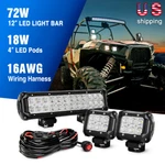 Nilight 12 Inch 72W Combo Led Bar + X 18W Flood Off-road Lights Free Kit. Fixed Price $49.99.