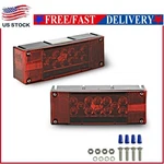 Left+right Led Waterproof Red Trailer Boat Rectangle Stud Stop Turn Tail Lights. Fixed Price $25.99.