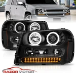 For 2002-2009 Chevy Trailblazer Projector Black Headlights Led Turn Signal. Fixed Price $289.95.