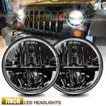 Pair 130W Black 7" Round Led Headlights For Jeep Wrangler 1997-2018 Tj Lj Jk Dot. Fixed Price $61.99.