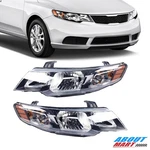 Pair Halogen Black Headlights Set Kia Forte 2010 2011 2012 2013 Headlamp L+r. Fixed Price $78.29.