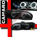 Black G3 Super Bright Halo Projector Headlights For 98-02 Chevy Camaro. Fixed Price $189.95.