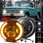 Pair 7" Inch Round Led Headlights For Jeep Wrangler Jk Cj Lj Tj Halo Angel Eyes. Fixed Price $27.00.