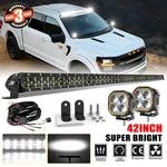 42'' Led Spot Flood Light Bar + 2X Cube Pods Work Lamp Wiring Ford F-150. Fixed Price $118.39.