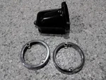 L55-57 Corvette Backup Light Housing/bracket And Bezels-guide F42 F57 B58-USED. Fixed Price $99.95.