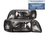 Headlights Ford Mustang 87-93 Halogen 12PC Set Euro Smoke Lens W Amber Reflector. Fixed Price $205.92.