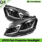 Black Pair Led Projector Headlights W/ Drl For Volkswagen Golf MK7 2012-2017. Fixed Price $315.99.