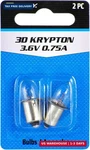 Dorcy 3D-3.6-VOLT, 0.75A Flange Base Krypton Replacement Bulb, 2-PACK (41-1661). Fixed Price $7.83.