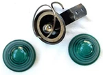 2 Vintage Green Glass Marker/clearance Lights Yankee 05-58-84-86-87-89 1 Housing. Fixed Price $30.00.