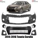 Front Bumper Cover Paintable & Fog Lights Assembly For 2014-2016 Toyota Corolla. Fixed Price $250.00.