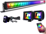 300W Rgbw Led Light Bar Flood/spot Combo With 2X 18W Pods & Wiring Switch. Fixed Price $159.99.