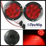 (2) 8 Led 4" Round Stop Turn Tail Light Red Tecniq Bright Flange Mount Usa. Fixed Price $19.99.