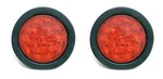 Two 4" Round 12 Diode Red Led Stop Turn Tail Light Kits Truck Trailer Grommet. Fixed Price $33.41.