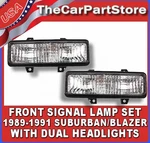 Turn Signal Lights Park Lamps For Chevy Gmc 89-91 Suburban Blazer Left Right Set. Fixed Price $46.95.