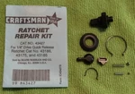 New (rare) 1/4" Craftsman 43427 Ratchet Repair Kit --fits #43186, 43175, 43185. Fixed Price $24.95.