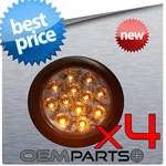 4PC New 4" Round 12V Led Light Turn Stop Signal Clear Lens Amber Truck Trail. Fixed Price $60.88.