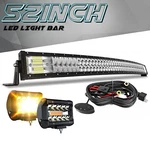 52" 5D Curved Led Light BAR+4" Pods Strobe Fog For Jeep Truck Pickup. Fixed Price $119.99.