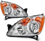 Pair/set Chrome Amber Headlights Assembly For Honda Crv Cr-v 2.4L L4 2005 2006. Fixed Price $118.99.
