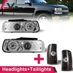 For 2000-2006 Chevy Tahoe/suburban 1500 Headlights Chrome Lamps+rear Tail. Fixed Price $198.98.