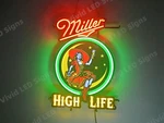 Vivid Led Miller Lite Beer High Life Girl Bar 24"X17" Neon Sign Lamp With Dimmer. Fixed Price $211.98.