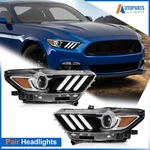 Pair/set Hid Xenon Projector Headlights W/ Led Drl Ford Mustang 2015-2022. Fixed Price $168.99.