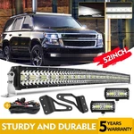 Tri-row 52" Led Lights Bar + Mount Brackets For Chevy Silverado & Gmc 07-14 50''. Fixed Price $175.67.