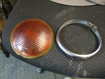 L.l. Co 2802 LS385 Amber Orange Glass Light Driving Lens And Bezel 6-7/8". Fixed Price $45.50.