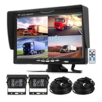 7" Quad Monitor Screen Rear View Backup Ccd Camera System For Bus Truck Van. Fixed Price $69.00.