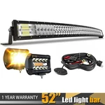 52" Inch Curved Led Light BAR+4" Pods For 07-14 Toyota Tundra/sequoia Upper Roof. Fixed Price $119.99.