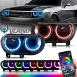 Vland Pair Led Rgb Headlights For 2008-14 Dodge Challenger Projector Front Lamps. Fixed Price $373.99.