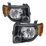 2008-2012 Ford Escape Suv Black Headlights Assembly Amber Corner Lamps Lh+rh. Fixed Price $73.89.