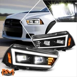 For 11-14 Dodge Charger Led Drl+sequential Turn Signal Black Housing Headlights. Fixed Price $324.89.