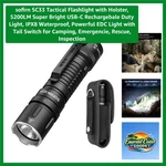 Rugged SC33 Tactical Flashlight 5200 Lumens, Usb-c Charge, Waterproof Design. Fixed Price $95.39.