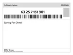 Genuine Bmw Spring For Chmsl 63-25-7-151-981 New. Fixed Price $12.91.
