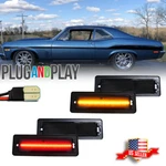 Smoke Front Amber Rear Red Led Bumper Side Marker Light For 1970-1974 Chevy Nova. Fixed Price $69.99.